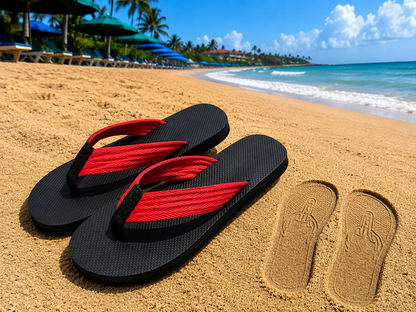 Troll Flops — Middle Finger Sandprint Flip Flops