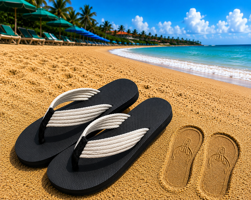 Troll Flops — Middle Finger Sandprint Flip Flops
