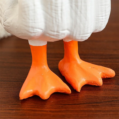 Duck You Gesture Resin Statue - Funny Middle Finger Novelty Decor for Office Desk, Humorous Gift for Colleagues, Animal Satire