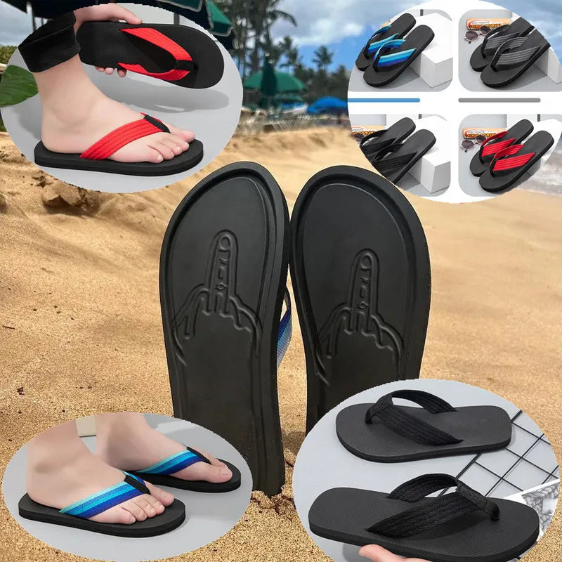 Troll Flops — Middle Finger Sandprint Flip Flops