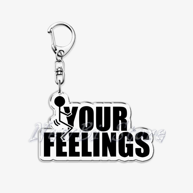 Funny Meme Stickman Keychain for Women Accessories Middle Finger Line Art Stick Figures Pendant Keying Jewelry Friends Fans Gift