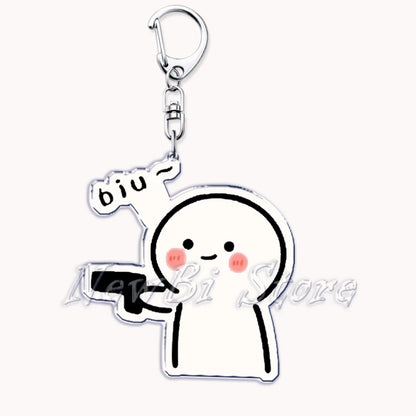 Funny Meme Stickman Keychain for Women Accessories Middle Finger Line Art Stick Figures Pendant Keying Jewelry Friends Fans Gift