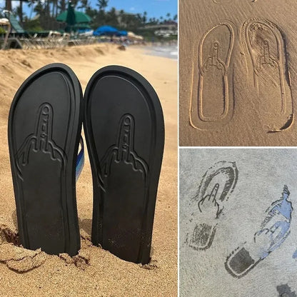 Troll Flops — Middle Finger Sandprint Flip Flops