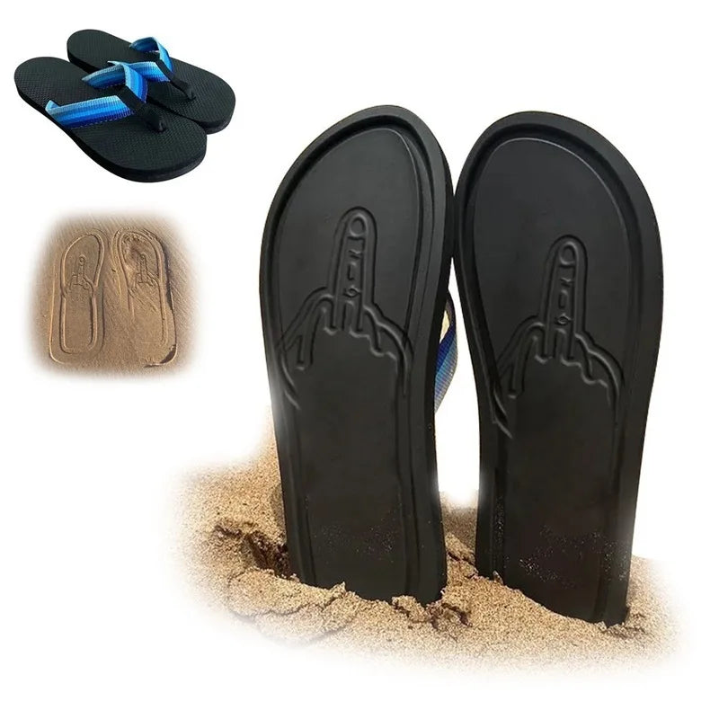 Troll Flops — Middle Finger Sandprint Flip Flops