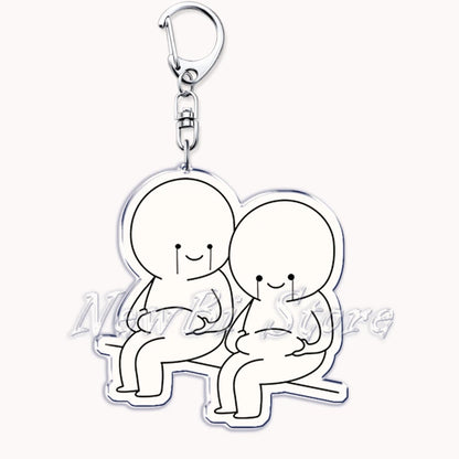 Funny Meme Stickman Keychain for Women Accessories Middle Finger Line Art Stick Figures Pendant Keying Jewelry Friends Fans Gift