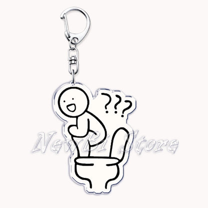 Funny Meme Stickman Keychain for Women Accessories Middle Finger Line Art Stick Figures Pendant Keying Jewelry Friends Fans Gift