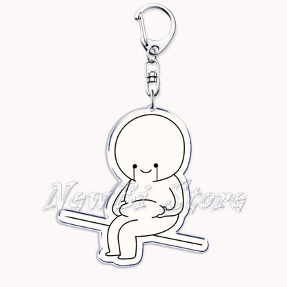 Funny Meme Stickman Keychain for Women Accessories Middle Finger Line Art Stick Figures Pendant Keying Jewelry Friends Fans Gift