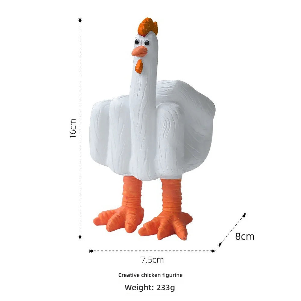 Duck You Gesture Resin Statue - Funny Middle Finger Novelty Decor for Office Desk, Humorous Gift for Colleagues, Animal Satire