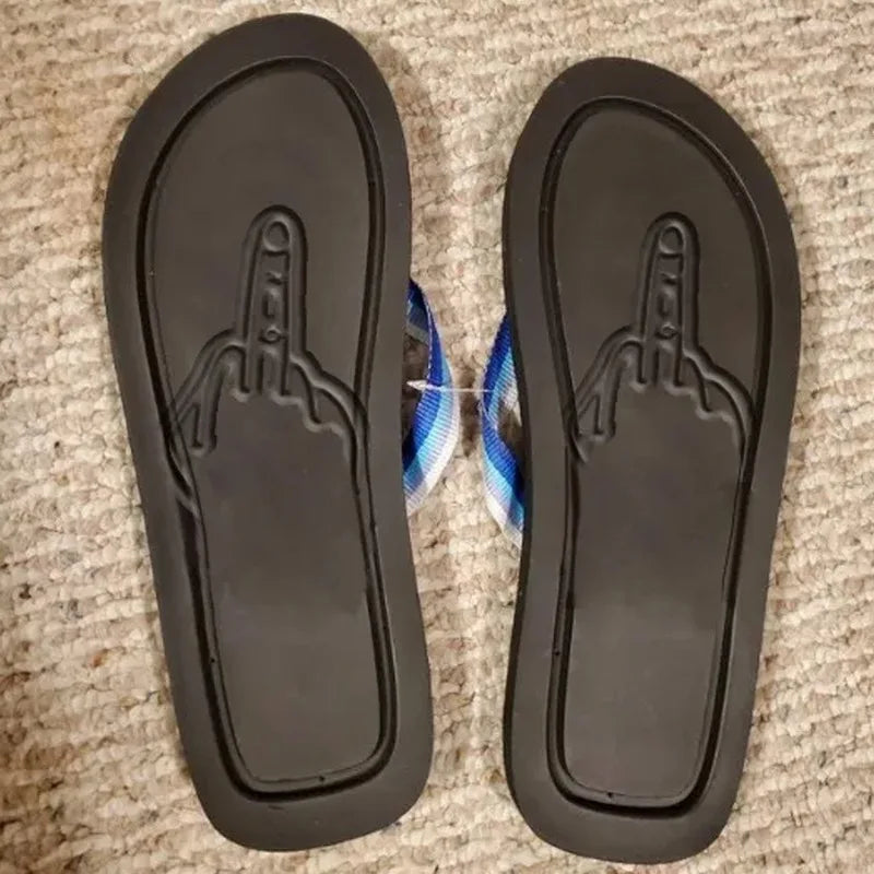 Troll Flops — Middle Finger Sandprint Flip Flops