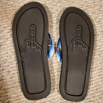 Troll Flops — Middle Finger Sandprint Flip Flops